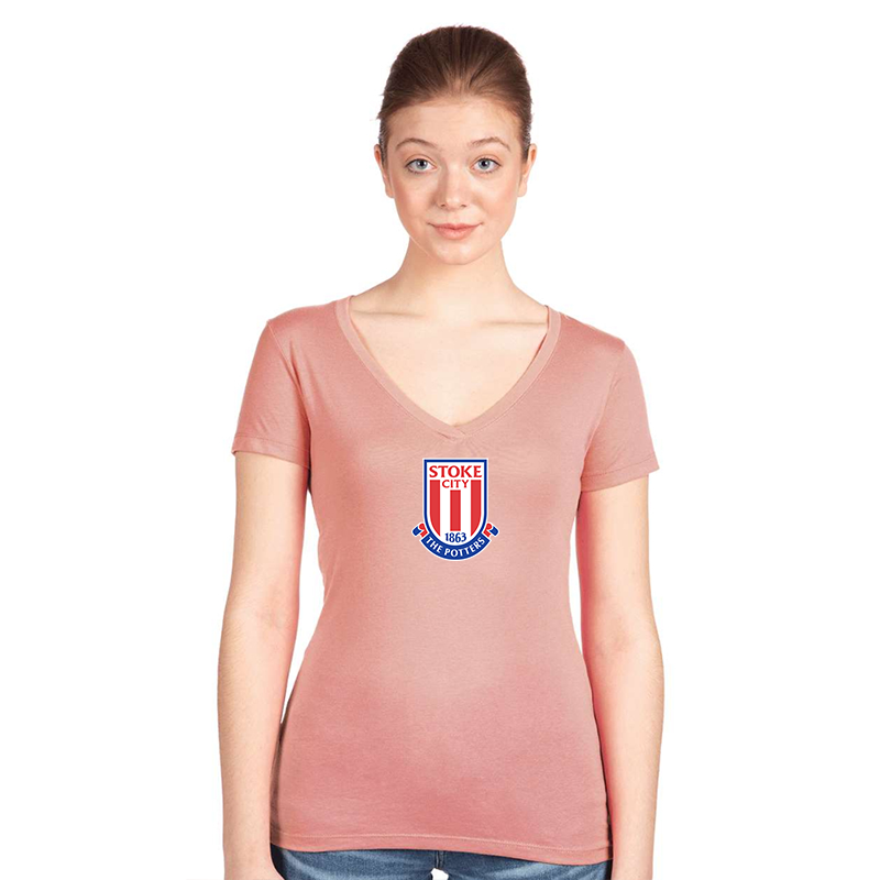 Women's Stoke City Soccer  Next Level V-Neck T-Shirt